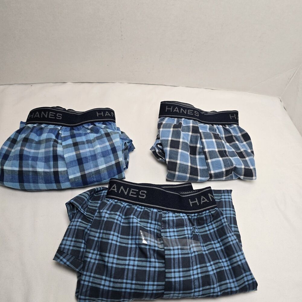 Hanes Men's Soft & Breathable Comfort Flex Tagless Boxers 3-Pack Size XL Plaid